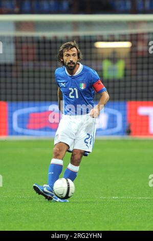 Modena Italien 2012-10-15 : Andrea Pirlo Spieler der italienischen Fußballnationalmannschaft während des Spiels der WM-Qualifikatoren 2014, Italien - Dänemark 3-1 Stockfoto