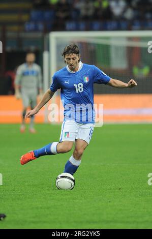 Modena Italien 2012-10-15 : Riccardo Montolivo Spieler der italienischen Fußballnationalmannschaft während des Spiels der WM-Qualifikatoren 2014, Italien - Dänemark 3-1 Stockfoto