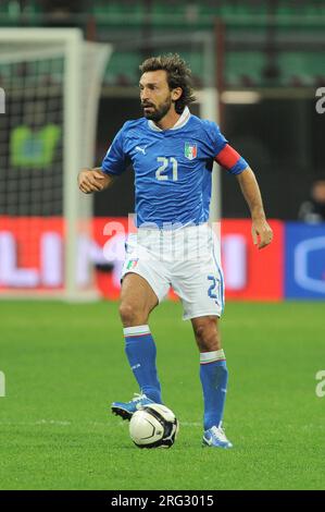 Modena Italien 2012-10-15 : Andrea Pirlo Spieler der italienischen Fußballnationalmannschaft während des Spiels der WM-Qualifikatoren 2014, Italien - Dänemark 3-1 Stockfoto