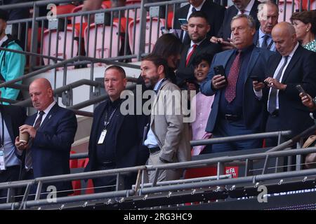 Wembley Stadium, London, Großbritannien. 6. Aug. 2023. Community Shield Football, Arsenal gegen Manchester City; England Manager Gareth Southgate in der Box für das Spiel Credit: Action Plus Sports/Alamy Live News Stockfoto