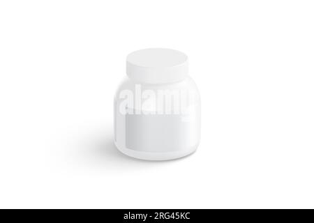 Leere weiße kleine Proteine können Modell, Seitenansicht Stockfoto
