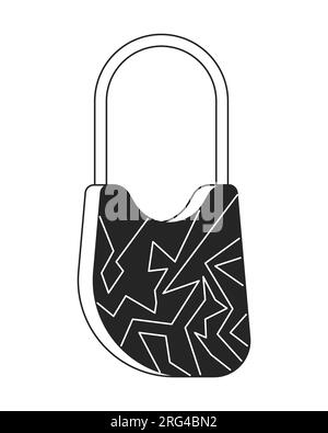 Modische Tasche flaches monochromes isoliertes Vektorobjekt Stock Vektor