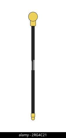 Cane für das Gehen von flachen Linien, isoliertes Vektorobjekt Stock Vektor