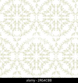 Hinterlässt ein nahtloses Muster für ein Textildesign. Blumenzweig Hand gezeichneter Vektorhintergrund Stock Vektor