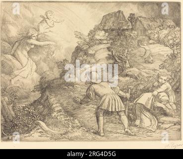 Allegory of the Peasant and Fortune (Le paysan et la Fortune: Sujet allegorique) von Alphonse Legros Stockfoto