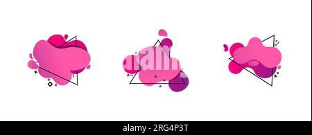 Abstraktes Flussform-Set. Violette, rosa und lila Klumpen Stock Vektor