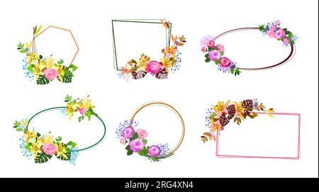 Blumenrahmen-Set Stock Vektor