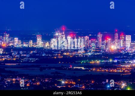 Frankfurt am Main: Skyline von Frankfurt am Main in RheinMain, Hessen, Hessen, Deutschland Stockfoto