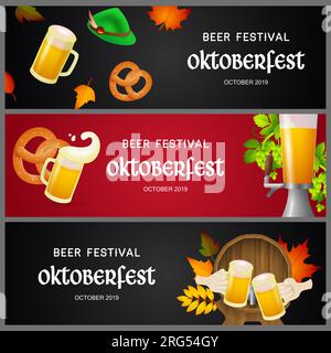 Banner für das Oktoberfest-Bierfestival Stock Vektor