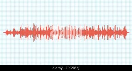 Seismographisches Erdbeben-Diagramm. Seismometer- oder Schallwellen-Vibrations-richter-Aktivität Stock Vektor