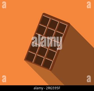 Vektor zur Illustration des Schokoriegels mit Hintergrund. Schokoladenriegel-Symbol mit Schatten. Stock Vektor