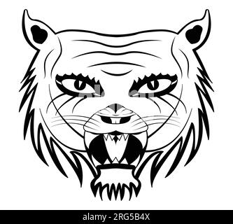 Symbol für tigergesicht. Vektoren, Illustrationen, Symbole, Avatare und Logos. Stock Vektor