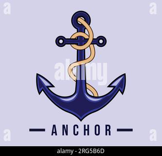 Verankern Sie das Logo mit dem Seil. vektor, Illustration, Logo-Vorlage. Stock Vektor