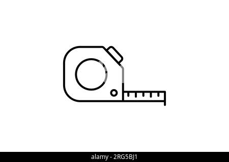 Symbol Für Maßband. Symbol für Messungen, Bau, Heimwerkerbedarf, Anwendungen, Benutzeroberflächen. Stil des Liniensymbols. Einfaches Vektordesign e Stock Vektor