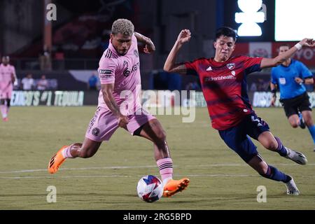 Frisco, Usa. 06. Aug. 2023. 6. August 2023, Frisco, Texas, USA: Miamis Josef Martinez in Aktion während des Spiels des Leagues Cup zwischen dem FC Dallas und Inter Miami, gespielt am Sonntag, den 6. August 2023 im Toyota Stadium in Frisco, Texas, USA (Foto von Javier Vicencio/Eyepix Group). Guthaben: Eyepix Group/Alamy Live News Stockfoto