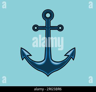 Verankern Sie das Logo mit dem Seil. vektor, Illustration, Logo-Vorlage. Stock Vektor