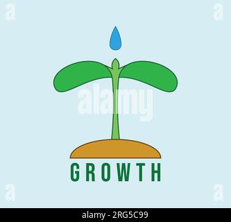 Wachstumslogo, Logo für neue wachsende Pflanzen. Stock Vektor