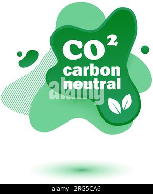 Neutraler CO2-Stempel. Stiker-neutrale Kohlenstoffdioxyd-Bilanz Stock Vektor