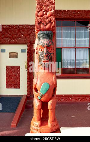 Rotorua. Neuseeland. Whakarewarewa, das lebende Maori-Dorf Stockfoto