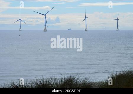 Aberdeen Offshore Wind Farm, eine der leistungsstärksten schwimmenden Windturbinen der Welt Stockfoto