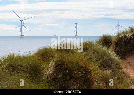 Aberdeen Offshore Wind Farm, eine der leistungsstärksten schwimmenden Windturbinen der Welt Stockfoto