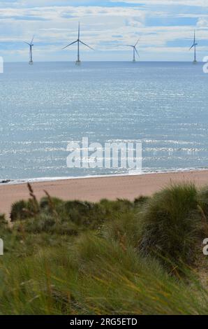 Aberdeen Offshore Wind Farm, eine der leistungsstärksten schwimmenden Windturbinen der Welt Stockfoto