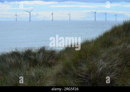 Aberdeen Offshore Wind Farm, eine der leistungsstärksten schwimmenden Windturbinen der Welt Stockfoto