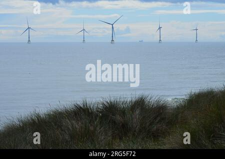 Aberdeen Offshore Wind Farm, eine der leistungsstärksten schwimmenden Windturbinen der Welt Stockfoto