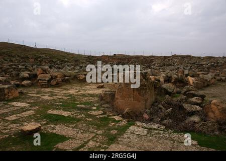 In den alten Ruinen von Harran, Türkei, befindet sich eine Madrasa aus dem 12. Jahrhundert. Sie gilt als die älteste Universität der Welt. Stockfoto