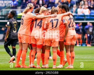 Sydney, Australien, August 6. 2023: Spieler der Niederlande feiern ein Tor während des Fußballspiels der FIFA Womens World Cup 16 zwischen den Niederlanden und Südafrika im Sydney Football Stadium in Sydney, Australien. (Daniela Porcelli/SPP) Stockfoto