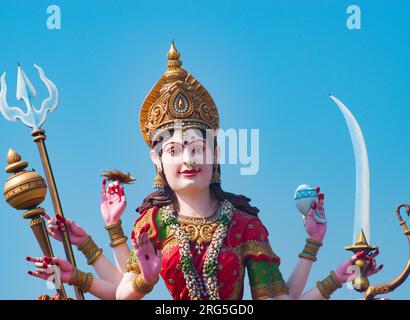 Statue der hinduistischen Göttin Maa Durga , Happy Navratri oder Durga Puja , indische Religion. Stockfoto