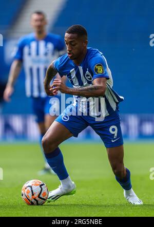 Joao Pedro von Brighton und Hove Albion in Aktion während des Vorsaison-Freundschaftsspiels im Amex Stadium, Brighton und Hove. Foto: Sonntag, 6. August 2023. Stockfoto