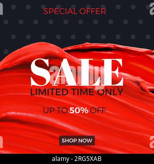 Quadratischer Webbanner mit Pinselstrichen. Stock Vektor