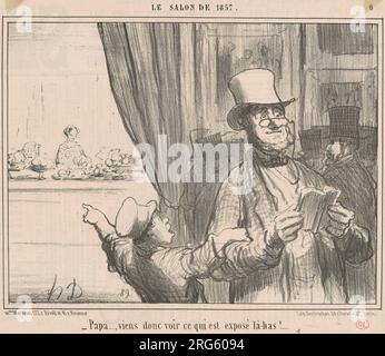 Papa... viens donc voir ce qui est ... 19. Century von Honoré Daumier Stockfoto