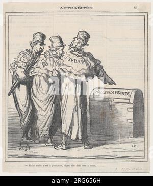 Dieser Koffer gehört niemandem, also muss er uns gehören!, aus "News of the Day", veröffentlicht in Le Charivari, 6. Mai 1872 6 Mai 1872 von Honoré Daumier Stockfoto