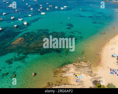 FRANKREICH. CORSE DU SUD (2A) GOLF VON AJACCIO, LUFTAUFNAHME DER ISOLELLA-HALBINSEL Stockfoto