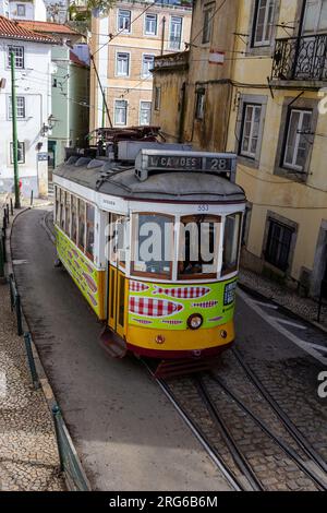 Lissabon, Straßenbahnlinie 28, Portugal, Europa Stockfoto