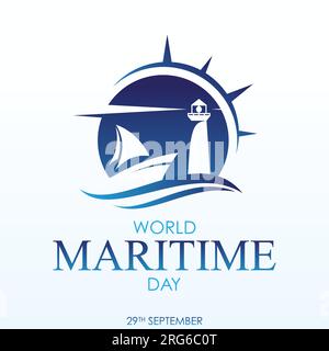 Hintergrund der Vorlage für Feiertage rund um die Welt des Weltmaritimen Tages. Vektordarstellung Stock Vektor