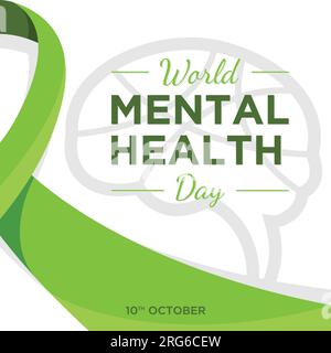 Welttag der psychischen Gesundheit Hintergrund Illustration Vorlage Banner. Vektordarstellung Stock Vektor