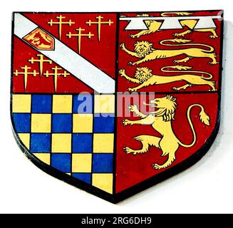 Schild, Wappen des Herzogs von Norfolk, Flitcham Kirche, Norfolk, England, Großbritannien Stockfoto