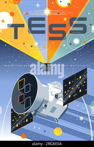 TESS Weltraumteleskop Poster. Stockfoto