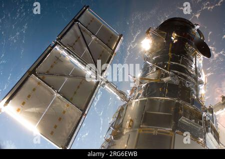 Das Hubble-Weltraumteleskop im Orbit. Stockfoto