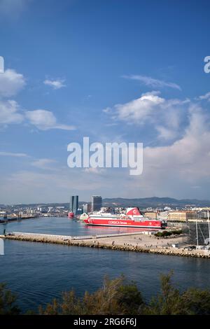 Korsische Autofähre im Dock in Marseille, Frankreich Stockfoto