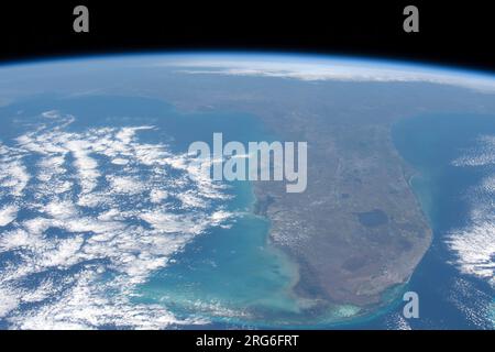 28. Februar 2020 - Nordblick aus dem All der Florida-Halbinsel. Stockfoto