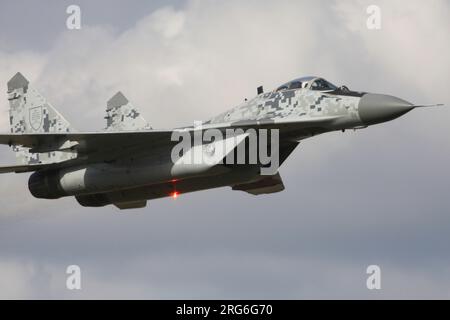 Der slowakische Kampfjet MiG-29 vor der Übergabe an die ukrainische Luftwaffe. Stockfoto