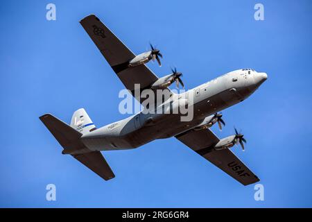 Kentucky Air National Guard C-130J Hercules während der Übung Air Defender 2023 in Jagel. Stockfoto