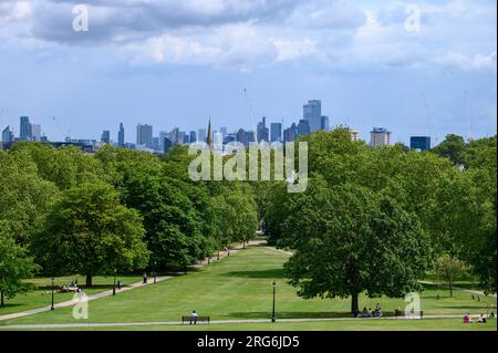 Panoramic view of London from Primrose Hill in UK Stockfoto