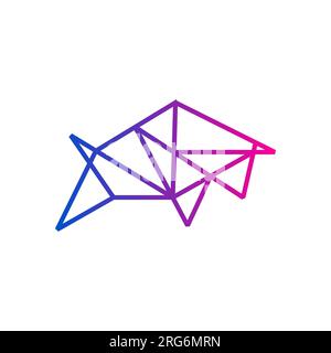 Bull-Symbol und Logo-Vorlage in abstrakter Polygonform für Handel, Unternehmen, Kryptowährung, Unternehmensberater, Lebensmittel, Bauernhof und Viehzuchtgeschäft Stock Vektor