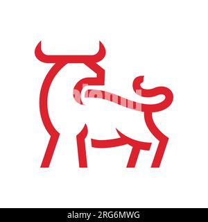 Bull-Symbol und Logo-Vorlage in abstrakter Polygonform für Handel, Unternehmen, Kryptowährung, Unternehmensberater, Lebensmittel, Bauernhof und Viehzuchtgeschäft Stock Vektor