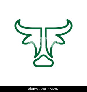 Bull-Symbol und Logo-Vorlage in abstrakter Polygonform für Handel, Unternehmen, Kryptowährung, Unternehmensberater, Lebensmittel, Bauernhof und Viehzuchtgeschäft Stock Vektor